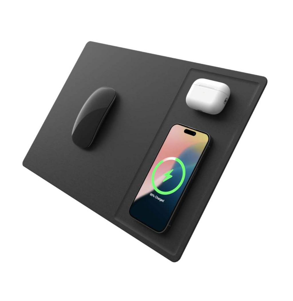 PU Leather Wireless Charging Mouse Pad