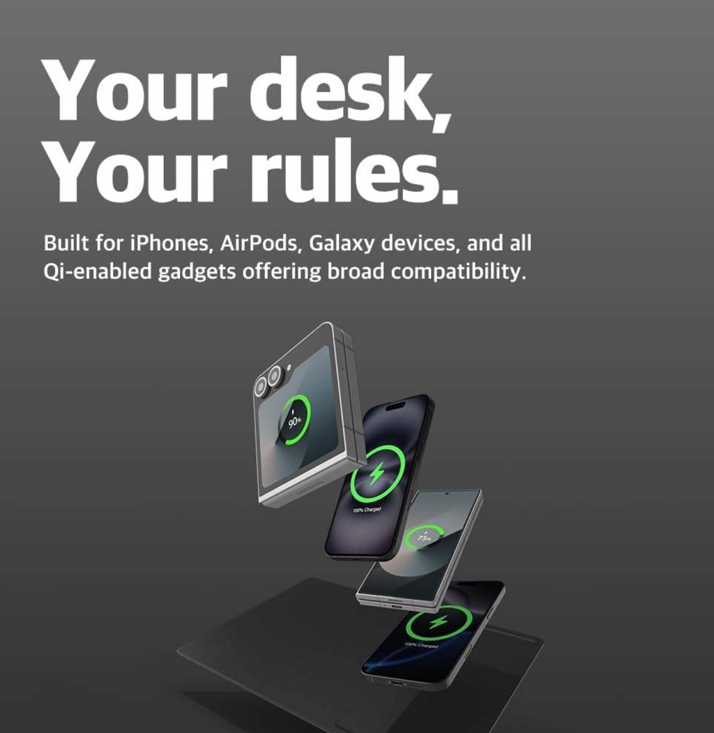 PU Leather Wireless Charging Mouse Pad