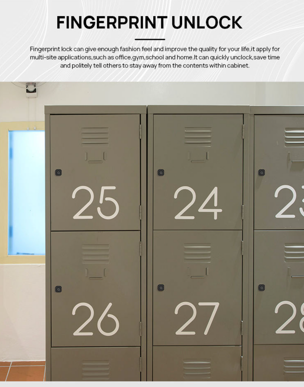 20-Piece Fingerprint Biometric Cabinet Locks