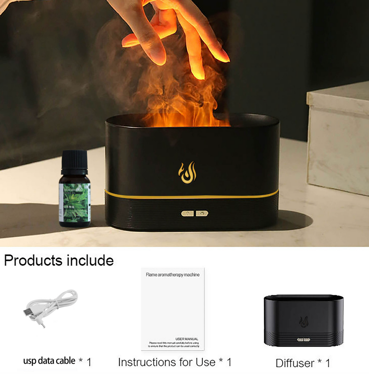 Electric USB Flame Aroma Diffuser